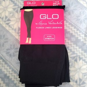 NWT GLO Black Fleece Lined  Leggings size L/XL